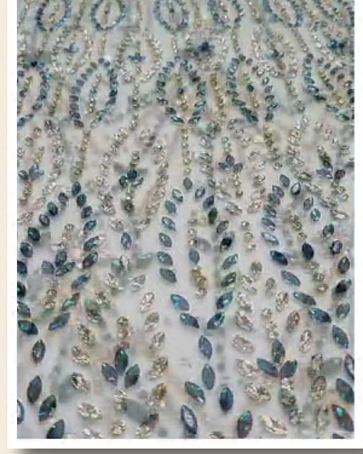 Refined fabric with crystal pattern detail